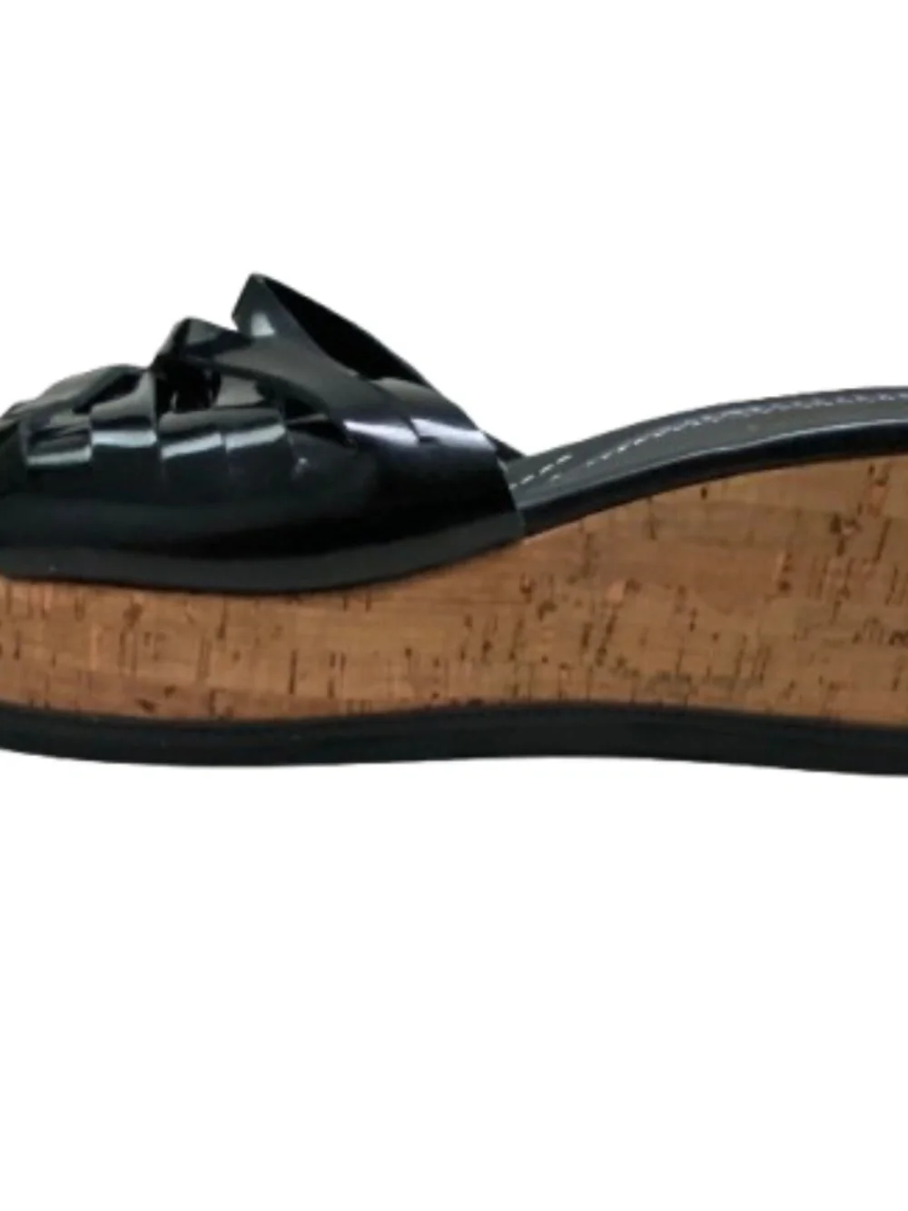 ✨NWOB✨ Donald Pliner Black Patent Leather Cork Wedge Sandals